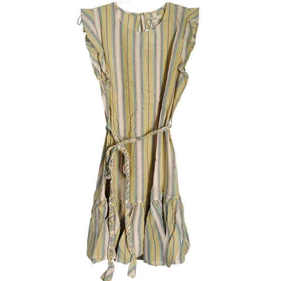 MARINE LAYER Laney Linen Blend Mini Dress in Beachy Stripe-Size L - Picture 4 of 10